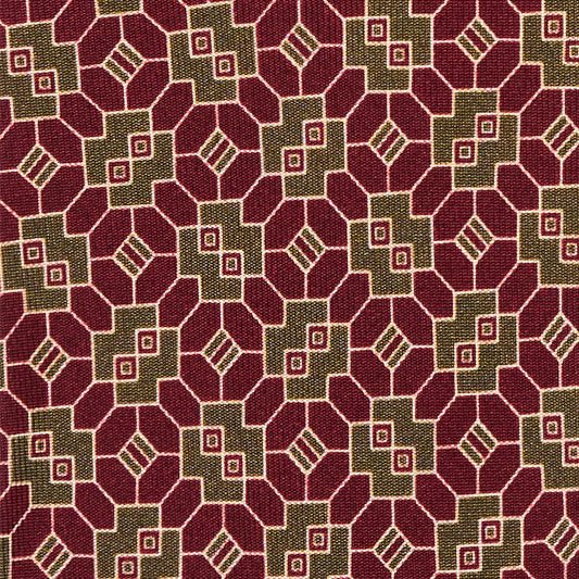 Cravatta F.Marino 3 pieghe Bordeaux Verde Mosaico - Francesco Marino Napoli