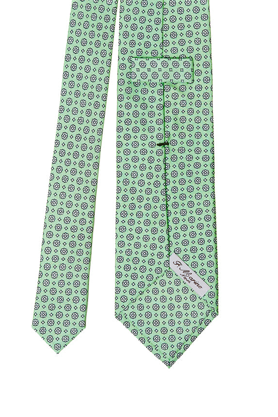 Cravatta F.Marino verde chiaro con motivo floreale