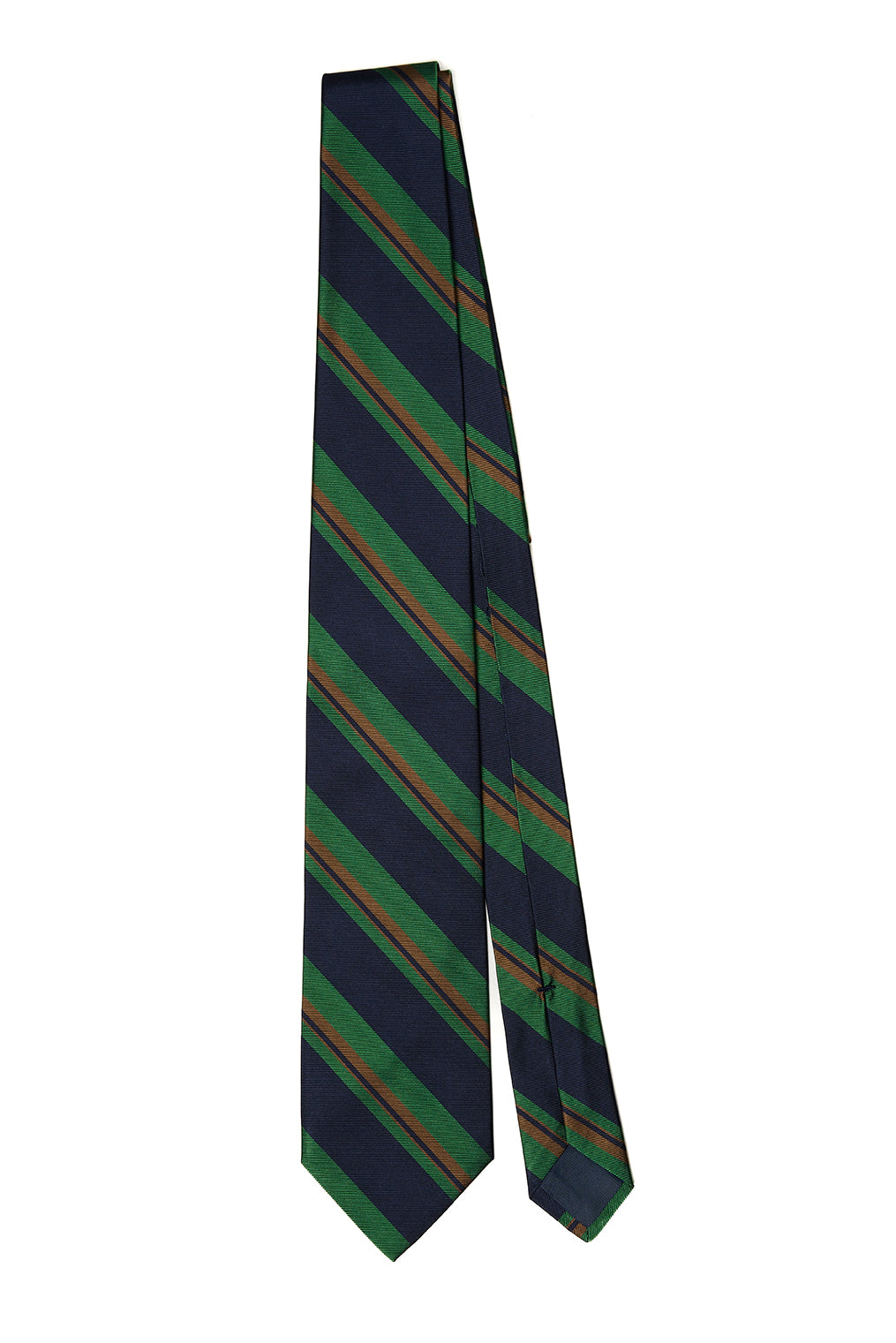 Cravatta F.Marino regimental in blu navy, verde e marrone