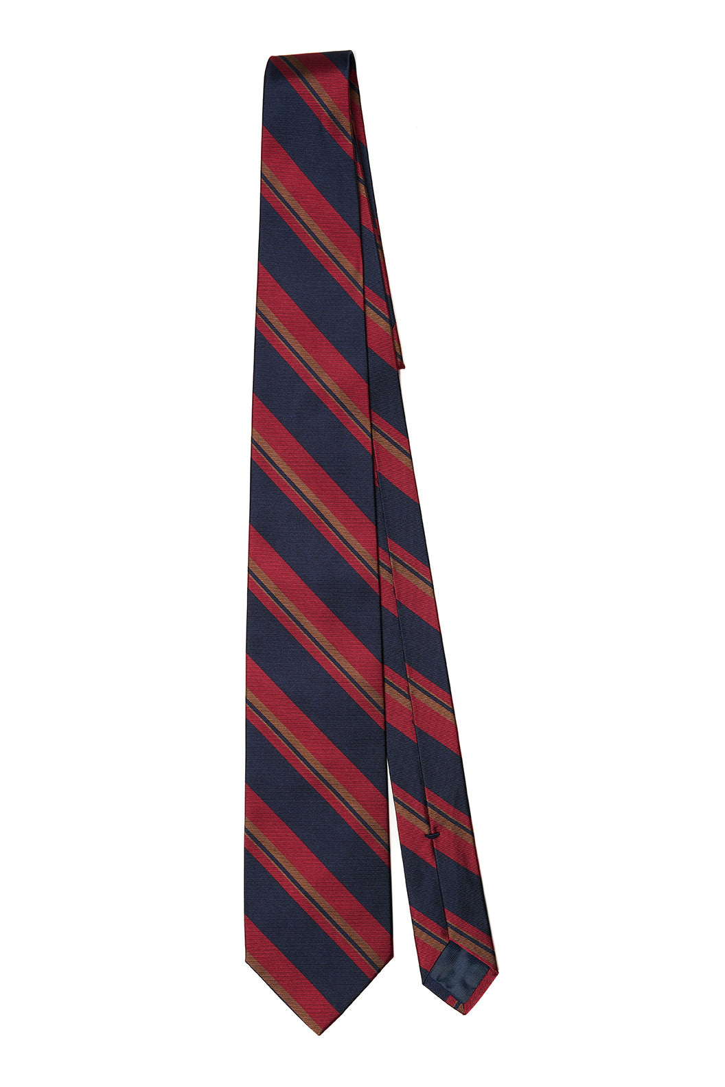 Cravatta F.Marino regimental in blu navy, rosso e marrone