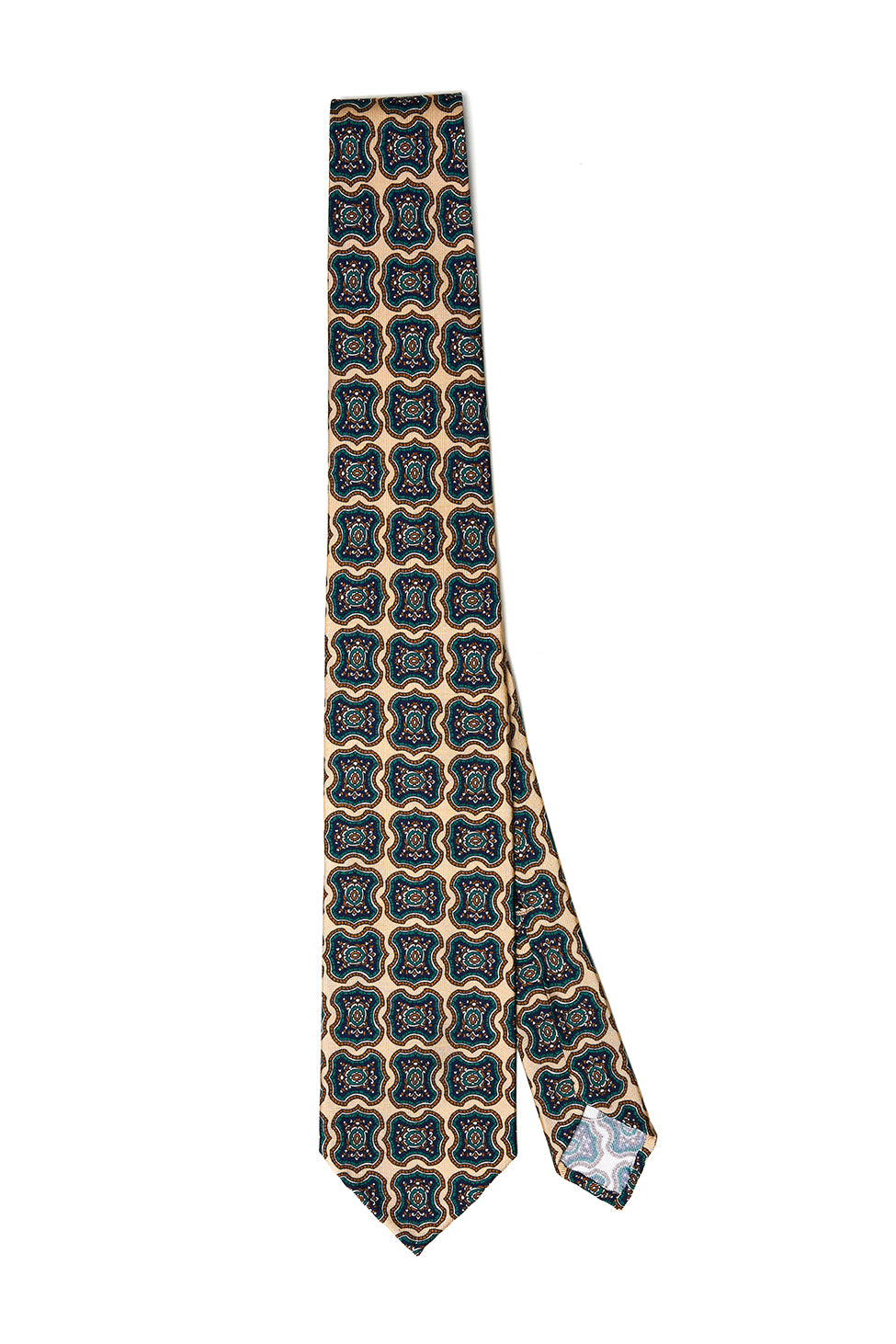 Cravatta F.Marino beige chiaro con disegno geometrico