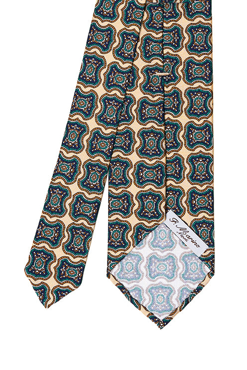 Cravatta F.Marino beige chiaro con disegno geometrico