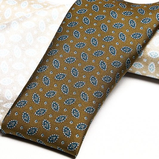 Cravatta F.Marino Seta Twill Piccolo Medaglione Marrone - Francesco Marino Napoli