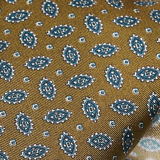 Cravatta F.Marino Seta Twill Piccolo Medaglione Marrone - Francesco Marino Napoli