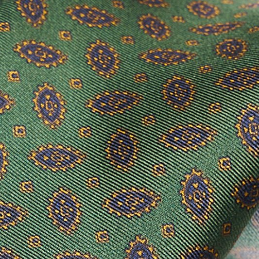 Cravatta F.Marino Seta Twill Piccolo Medaglione Verde - Francesco Marino Napoli