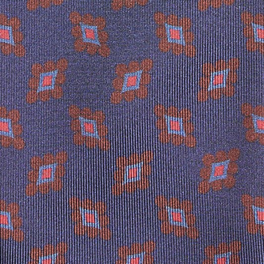Cravatta F.Marino 3 Pieghe Blu navy Rombi - Francesco Marino Napoli