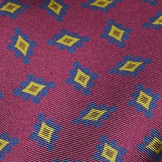 Cravatta F.Marino Seta Twill Bordeaux Rombi - Francesco Marino Napoli
