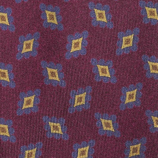 Cravatta F.Marino 3 pieghe Bordeaux Rombi - Francesco Marino Napoli