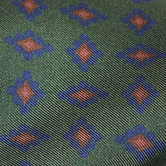 Cravatta F.Marino Seta Twill Verde Rombi - Francesco Marino Napoli
