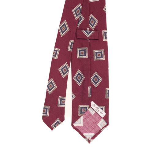 cravatta 3 pieghe sfoderata 100% lana rosso ciliegia 