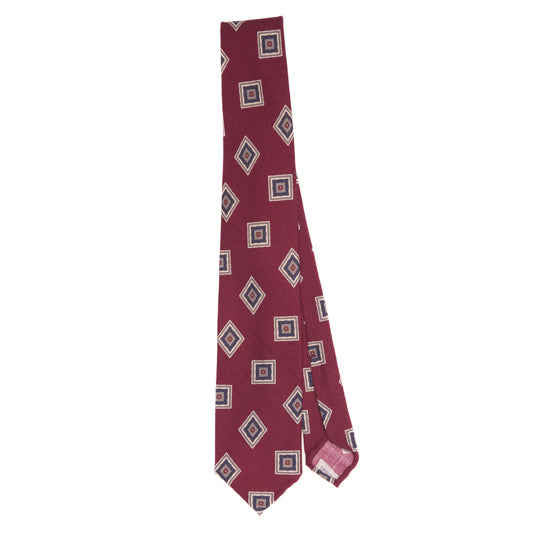 cravatta 3 pieghe sfoderata 100% lana rosso ciliegia 