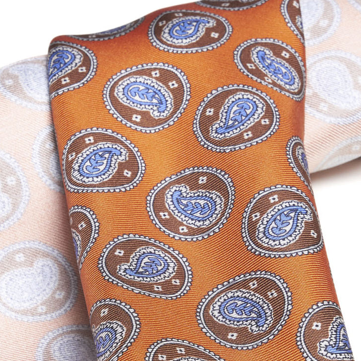Cravatta-F.Marino-Twill-Medaglione-Arancio-Francesco Marino Napoli