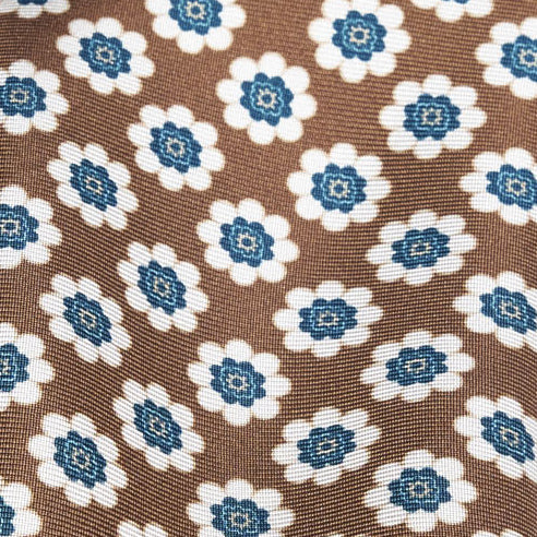 Cravatta-F.Marino-Twill-Fiore-Marrone-Francesco Marino Napoli