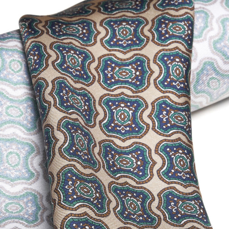 Cravatta-F.Marino-Twill-Medaglione-Begie-Francesco Marino Napoli