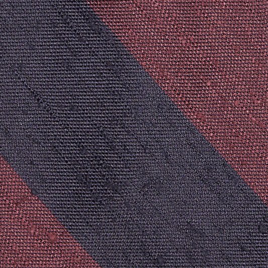 Cravatta F.Marino Shantung Regimental 3 pieghe Navy Bordeaux - Francesco Marino Napoli