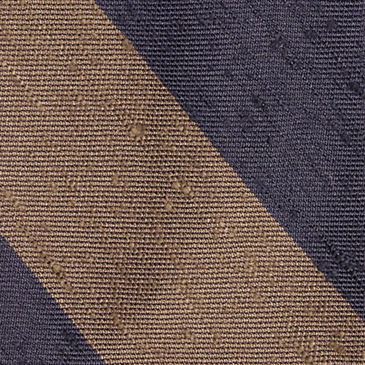 Cravatta F.Marino Shantung Regimental 3 pieghe Navy Marrone - Francesco Marino Napoli