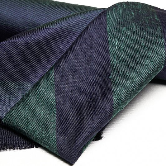 Cravatta F.Marino Shantung Regimental Blu navy Verde - Francesco Marino Napoli