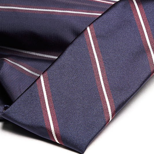 Cravatta F.Marino Seta Regimental Blu navy Bordeaux - Francesco Marino Napoli
