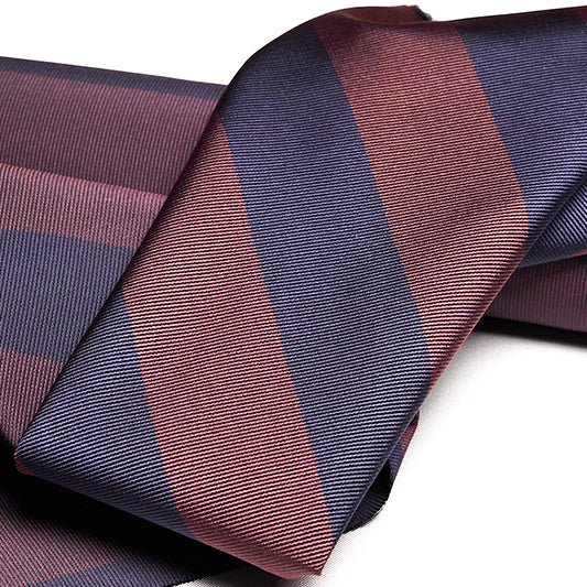 Cravatta F.Marino Seta Regimental Blu navy Bordeaux - Francesco Marino Napoli