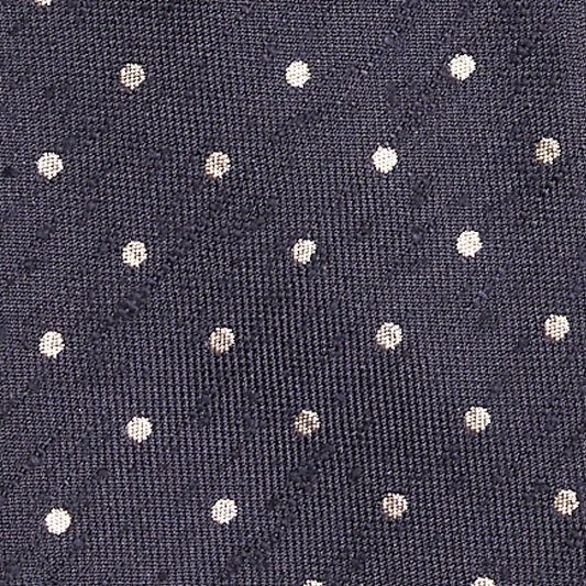 Cravatta F.Marino Shantung 3 pieghe Blu navy Pois - Francesco Marino Napoli