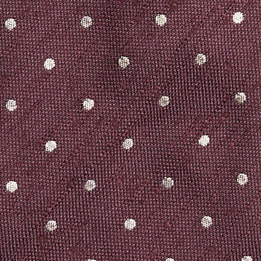 Cravatta F.Marino Shantung 3 pieghe Bordeaux Pois - Francesco Marino Napoli