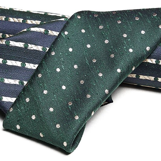 Cravatta F.Marino Shantung Verde Pois - Francesco Marino Napoli