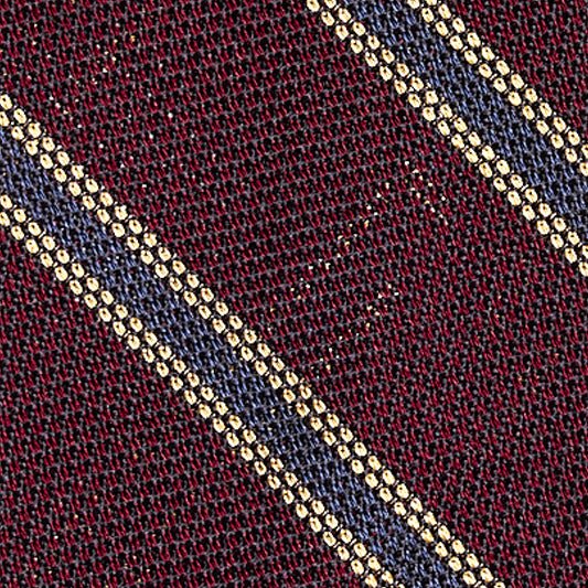 Cravatta F.Marino Garza Regimental 3 pieghe Navy Bordeaux - Francesco Marino Napoli