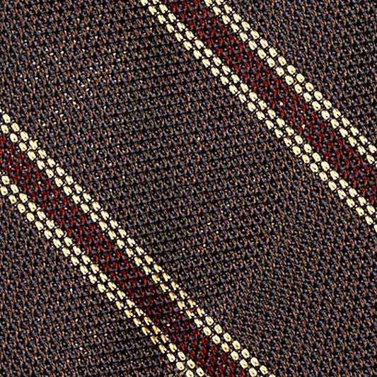 Cravatta F.Marino Garza Regimental 3 pieghe Marrone Bordeaux - Francesco Marino Napoli