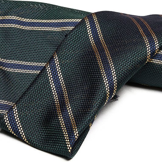cravatta F.Marino Garza Regimental Verde Blu - Francesco Marino Napoli