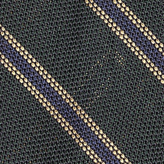 Cravatta F.Marino Garza Regimental 3 pieghe Navy Verde - Francesco Marino Napoli