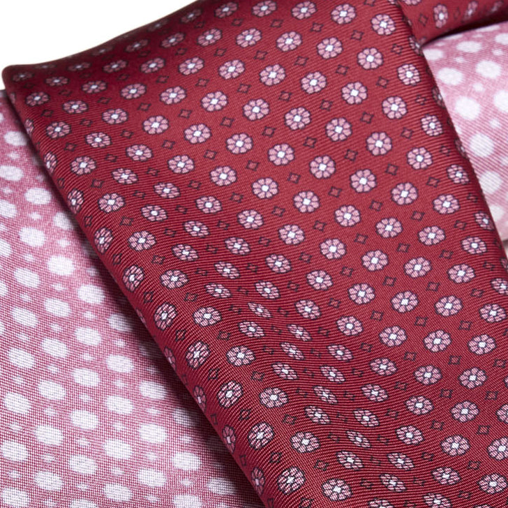 Cravatta-F.Marino-Twill-Fiorellino-Rosso -Francesco Marino Napoli