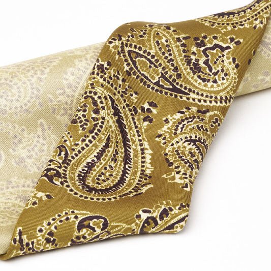 Cravatta F.Marino Seta Beige Paisley - Francesco Marino Napoli