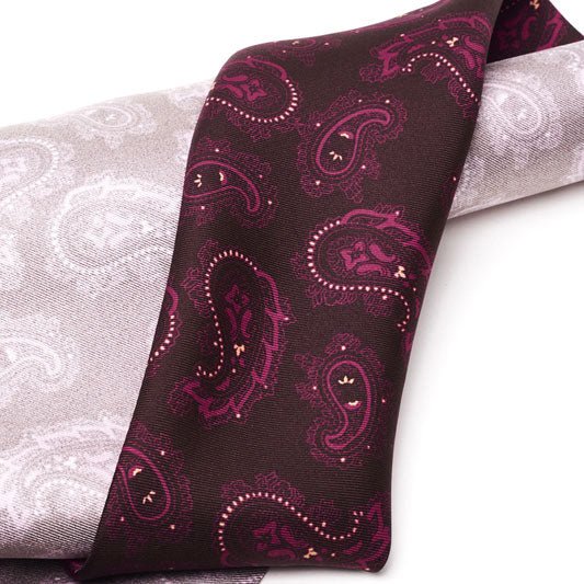 Cravatta F.Marino Seta Marrone Paisley - Francesco Marino Napoli