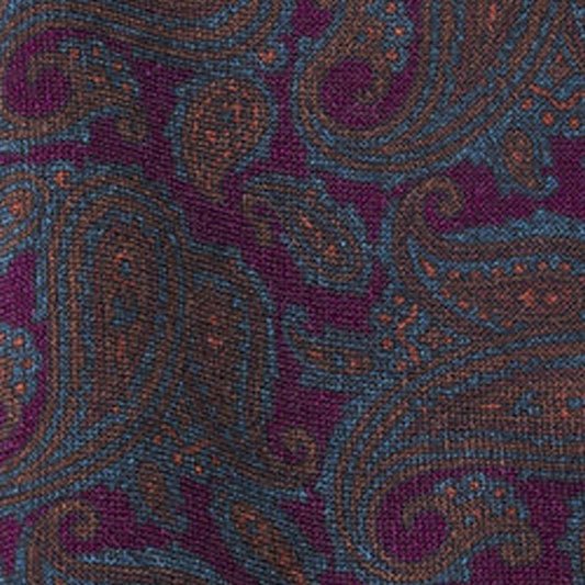Cravatta F.Marino Seta Burgundy Paisley - Francesco Marino Napoli