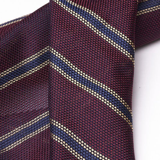 Cravatta F.Marino Garza Regimental Bordeaux Blu - Francesco Marino Napoli