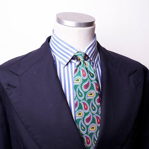 Cravatta F.Marino 3 pieghe Verde Paisley - Francesco Marino Napoli