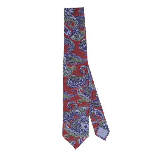 Cravatta F.Marino 3 Pieghe Sfoderata Rosso Paisley